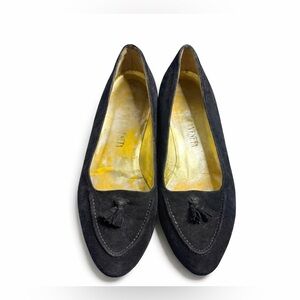 Vintage Bottega Veneta Black Suede loafer flats
